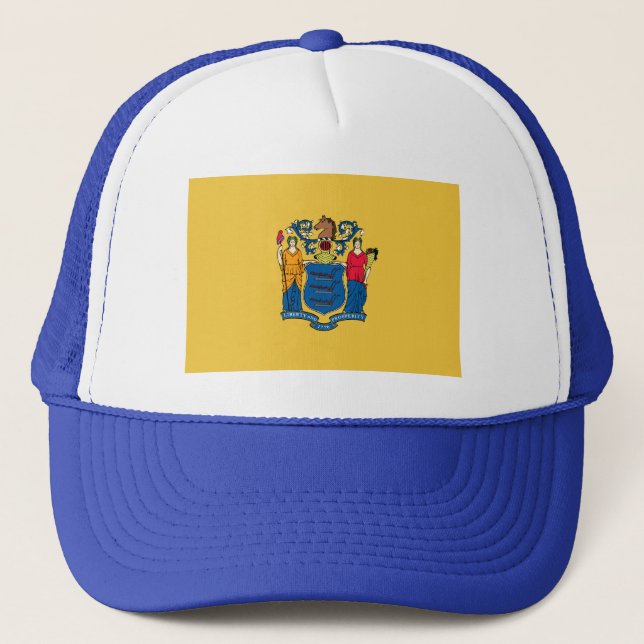 New Jersey Flag Hat Truckerkappe (Vorderseite)