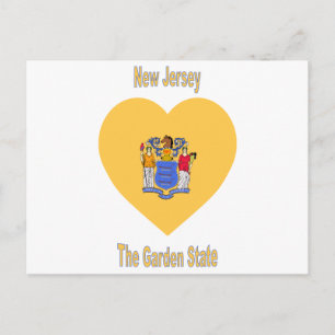 New Jersey Flag Heart Postkarte
