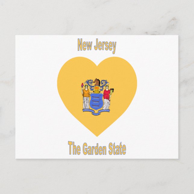 New Jersey Flag Heart Postkarte (Vorderseite)