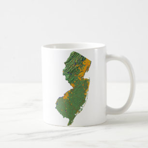New-Jersey Flagge + Karten-Tasse Tasse