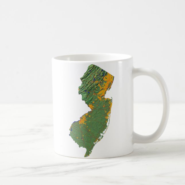 New-Jersey Flagge + Karten-Tasse Tasse (Rechts)