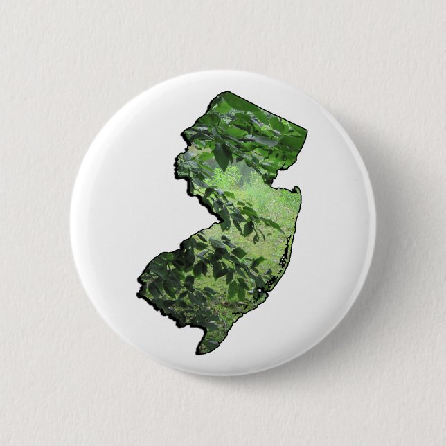 New Jersey Forest Staat Kontur Button (Vorderseite)