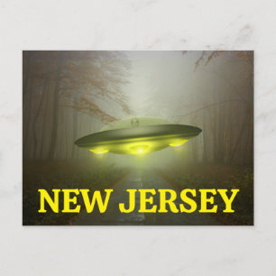 NEW JERSEY FUNNY SPACESHIP UFO Postcard Postkarte