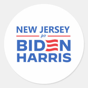 New Jersey für Biden Harris Runder Aufkleber