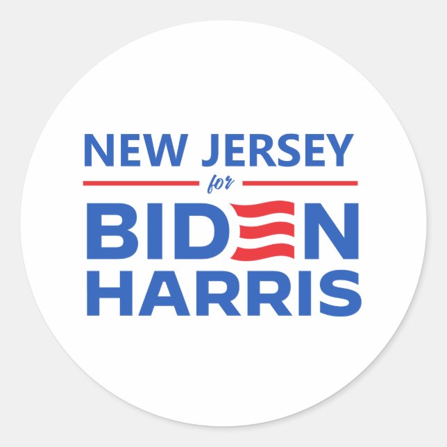 New Jersey für Biden Harris Runder Aufkleber (Vorderseite)