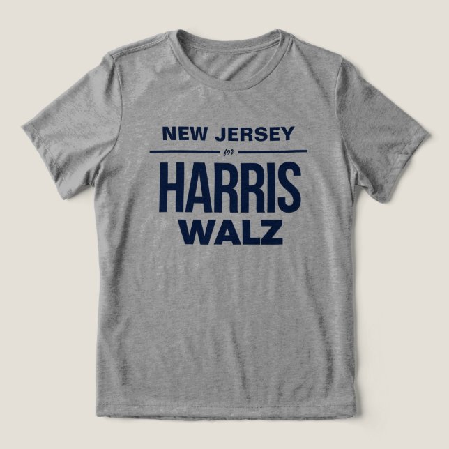 New Jersey für Harris Walz Tri-Blend Shirt (Design Vorderseite)