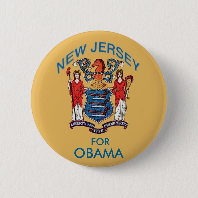 NEW-JERSEY FÜR OBAMA-Knopf Button (Vorderseite)