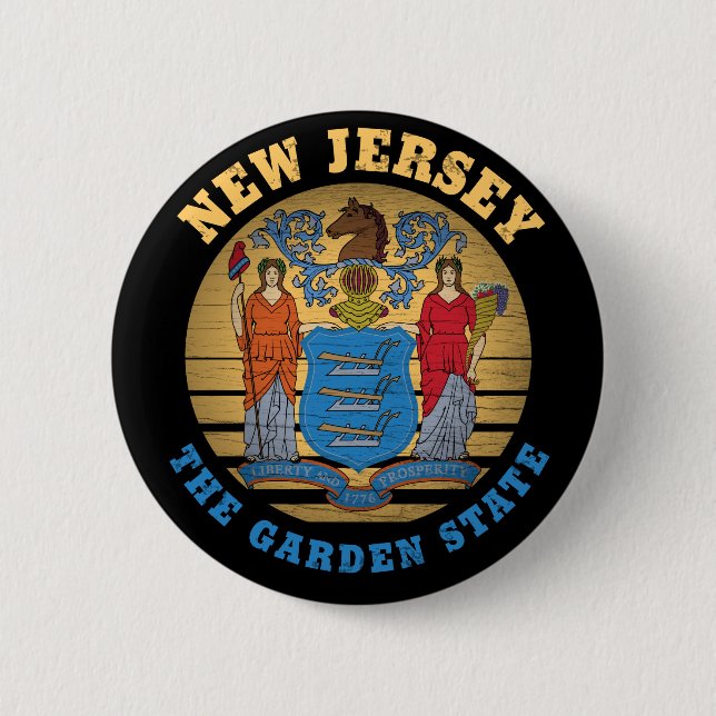 NEW JERSEY GARDEN STAAT FLAG BUTTON (Vorderseite)
