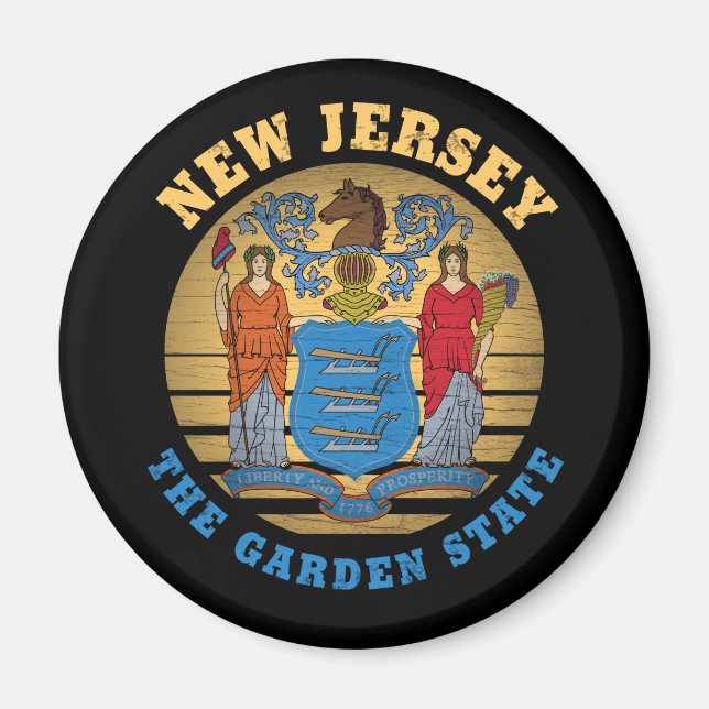NEW JERSEY GARDEN STAAT FLAG MAGNET (Vorne)