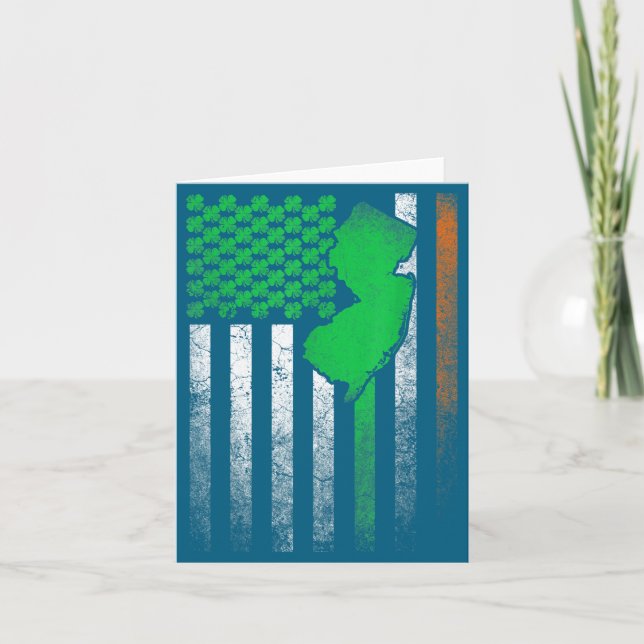 New Jersey Geschenk St. Patrick's Day Irisch Ameri Karte (Vorderseite)