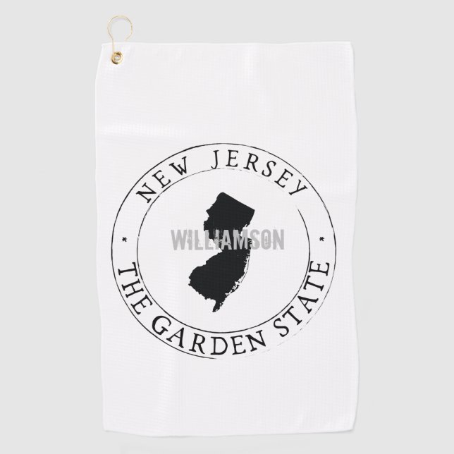 New Jersey Golf Towel Staat Personalisiert Golfhandtuch (Vorderseite)