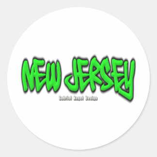 New Jersey Graffiti Runder Aufkleber