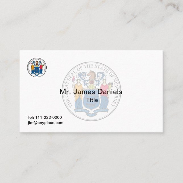 New Jersey Great Siegel Visitenkarte (Vorderseite)