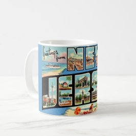 New Jersey Greeting Vintage Postcard Mug Kaffeetasse