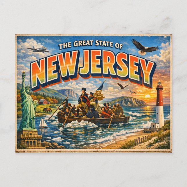 New Jersey Grußpostkarte  Postkarte (Vorderseite)