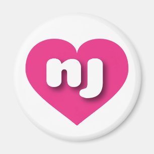 New Jersey Hot Pink heart - I Liebe nj Magnet