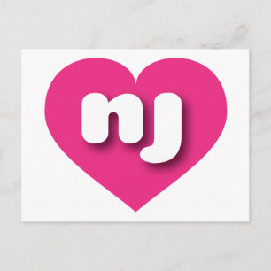 New Jersey Hot Pink heart - I Liebe nj Postkarte