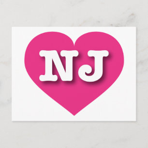 New Jersey Hot Pink Heart - I Liebe NJ Postkarte
