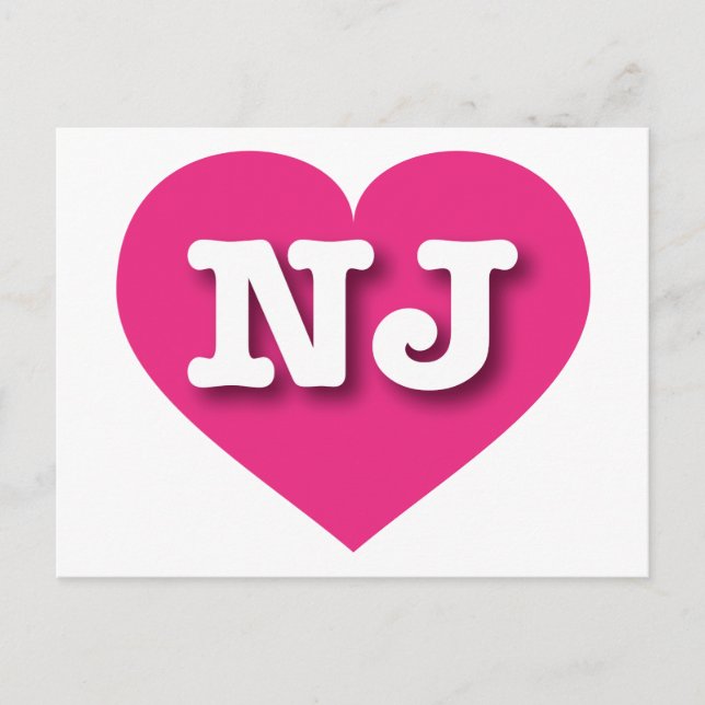 New Jersey Hot Pink Heart - I Liebe NJ Postkarte (Vorderseite)