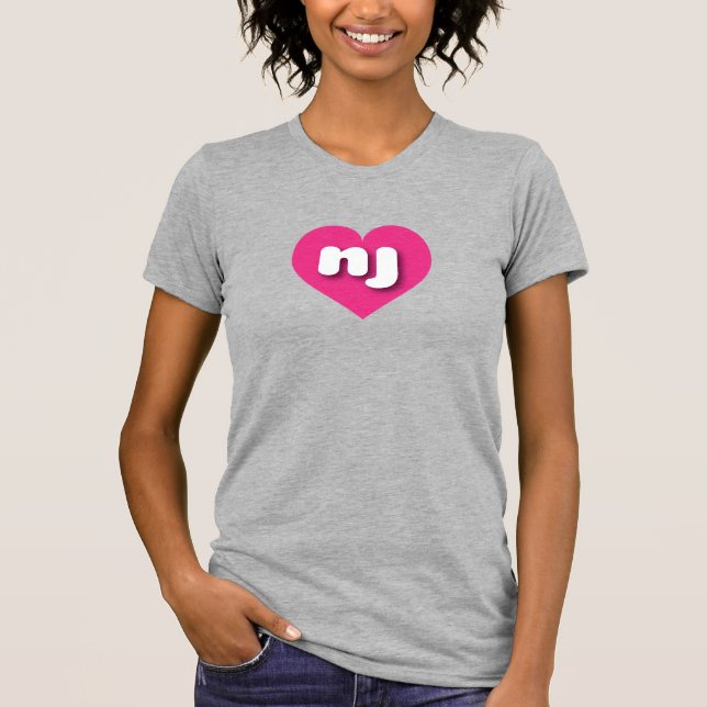 New Jersey Hot Pink heart - I Liebe nj T-Shirt (Vorderseite)