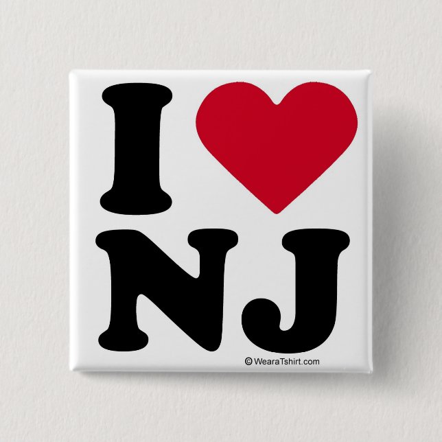 NEW-JERSEY - "ICH LIEBE NJ" "ICH LIEBE NEW-JERSEY" BUTTON (Vorderseite)
