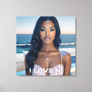 NEW JERSEY - ICH LIEBE NJ LEINWANDDRUCK
