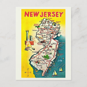 New Jersey illustrierte Vintage-Postkarte Postkarte