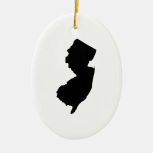 New Jersey in Black and White Keramik Ornament