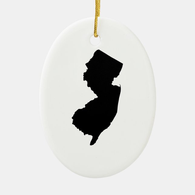 New Jersey in Black and White Keramik Ornament (Vorne)