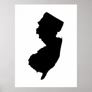 New Jersey in Black and White Poster