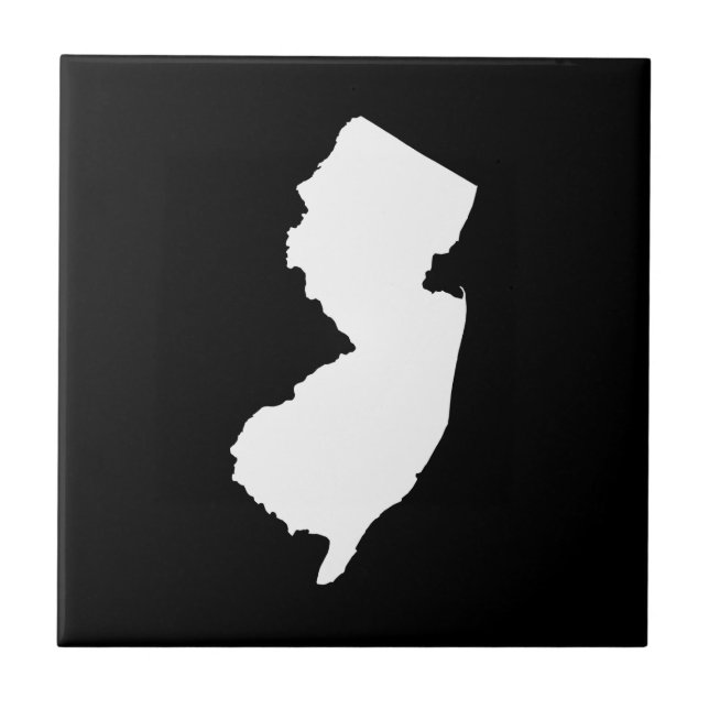 New Jersey in Weiß und Schwarz Fliese (Vorderseite)