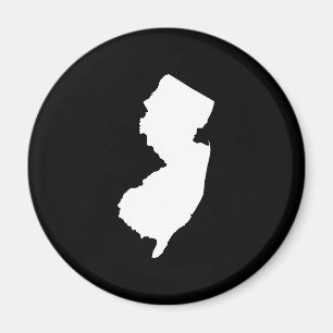 New Jersey in Weiß und Schwarz Magnet