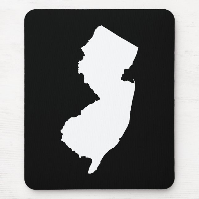 New Jersey in Weiß und Schwarz Mousepad (Vorne)