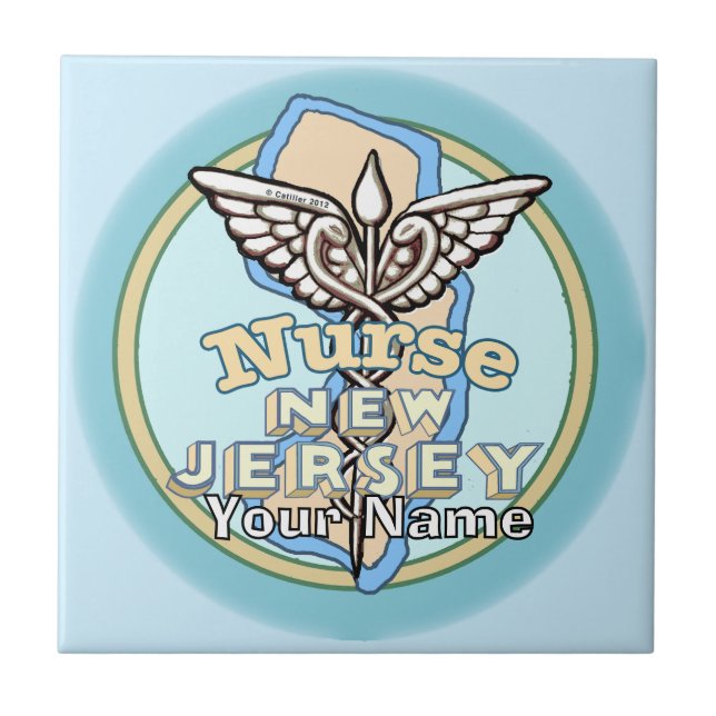New Jersey Krankenschwester Caduceus Kachel (Vorderseite)