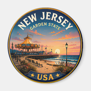 🟡 New Jersey Küsten-Leuchtturm-Flucht 🟡 Magnet