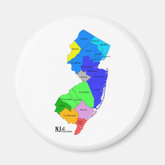 New Jersey Landkreise in Color Magnet