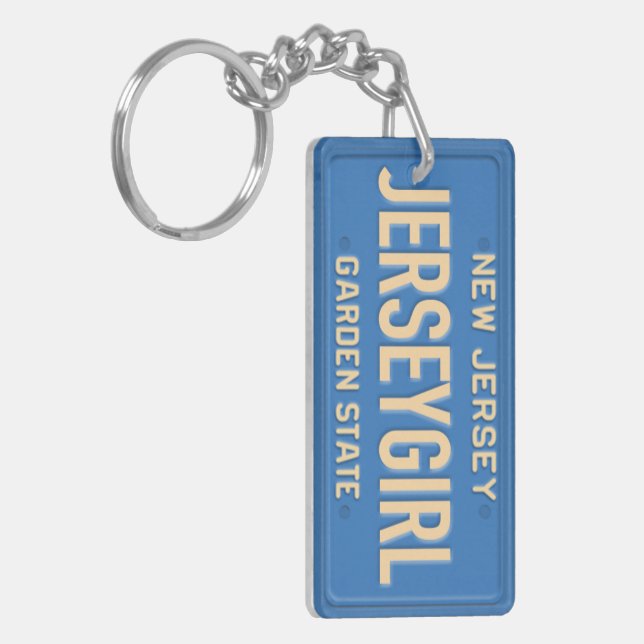 New Jersey License Plate Custom Keychain V5 Schlüsselanhänger (Vorderseite links)