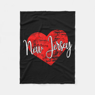 New Jersey Liebe cool Grunge Herz Spaß New Jersey Fleecedecke