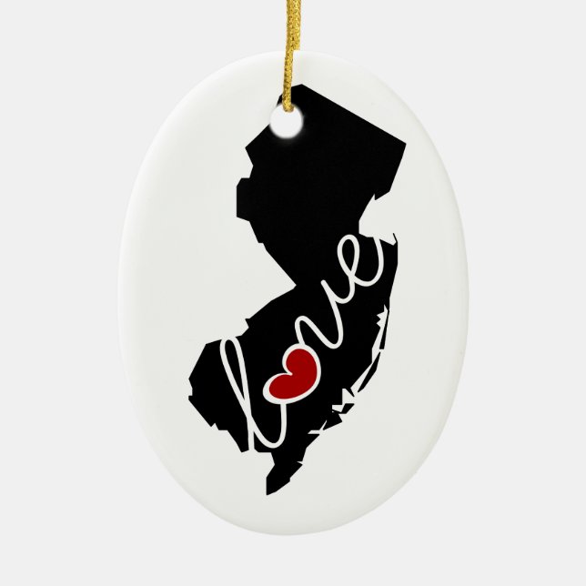New-Jersey Liebe!  Geschenke für NJ Liebhaber Keramikornament (Vorne)