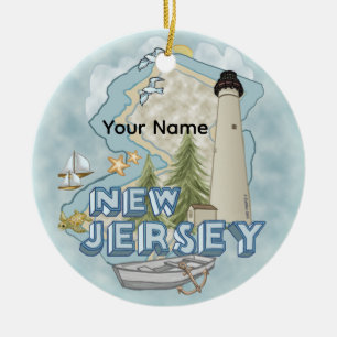 New Jersey Lighthouse Keramik Ornament