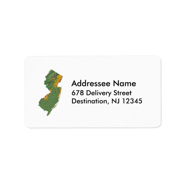 New Jersey Map Address Label Adressaufkleber (Vorne)