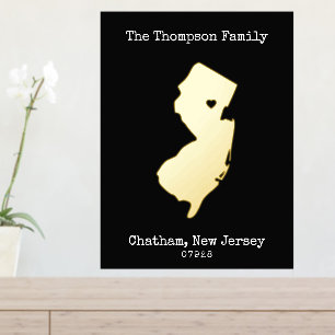 New Jersey Map Custom Familienname Foliendrucke