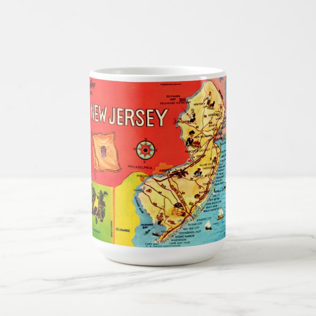 New Jersey Map of Beaches Kaffeetasse (Mittel)