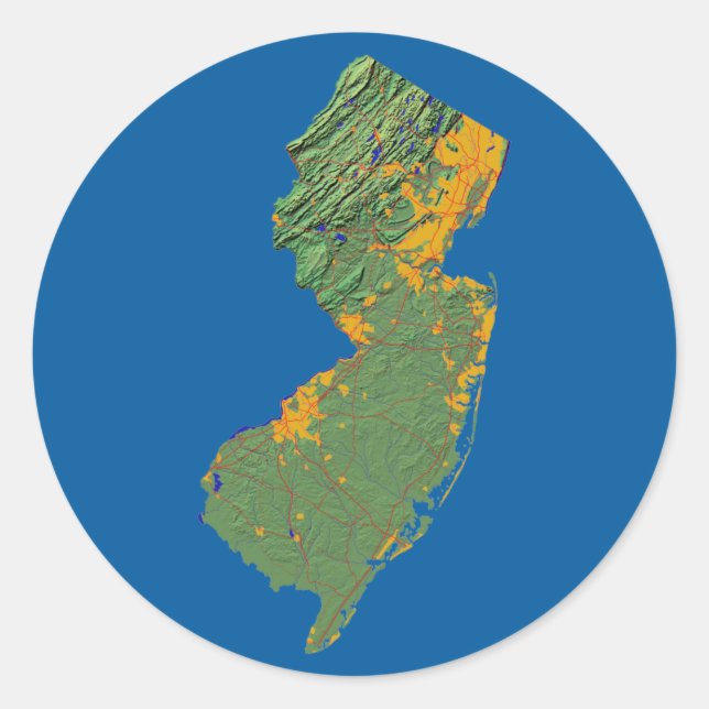 New Jersey Map Sticker (Vorderseite)
