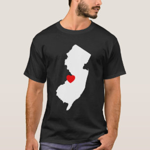 New Jersey mit rotem Herzen T-Shirt