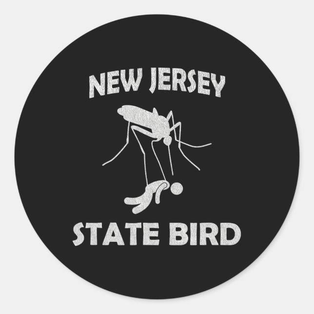 New Jersey Mosquito State Bird Funny Outdoors  Runder Aufkleber (Vorderseite)