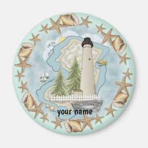 New Jersey Muscheln Lighthouse Magnet