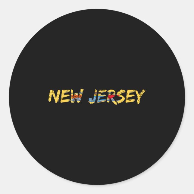 New Jersey, New Jersey Flag  Runder Aufkleber (Vorderseite)