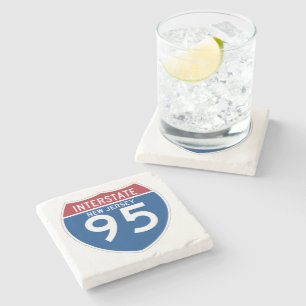 New-Jersey NJ I-95 Autobahn-Schild - Steinuntersetzer