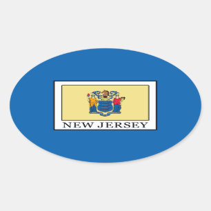 New Jersey Ovaler Aufkleber